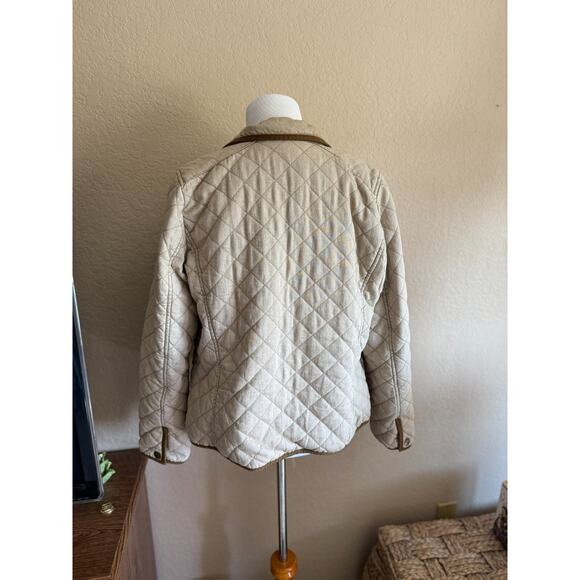 Lauren Jeans Co Quilted Barn Jacket Snap Button Front Pockets‎ Beige - Picture 7 of 12